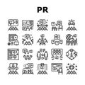 Pr Public Relations Collection Icons Set Vector Royalty Free Stock Photo