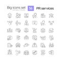 PR services linear icons set Royalty Free Stock Photo