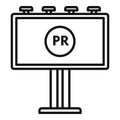 Pr specialist billboard icon, outline style Royalty Free Stock Photo