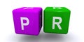 Pr word block on white Royalty Free Stock Photo