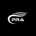 PRA letter logo design on black background.PRA creative initials letter logo concept.PRA letter design
