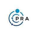 PRA letter technology logo design on white background. PRA creative initials letter IT logo concept. PRA letter design