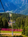 Pra Rodont-Doss del Sabion chair lift, Val Rendena, Trentino-Alto Adige, Dolomites, north Italy Royalty Free Stock Photo