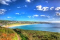 Praa Sands Cornwall England near Penzance and Mullion in colourful HDR