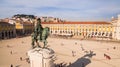 Praca Commercio Lisbon aerial view at evening