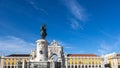 Praca do Comercio [Commerce Square] riverside plaze in Lisbon Portugal Royalty Free Stock Photo