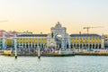 praca do comercio square in Lisbon viewed from Tajo river, Portugal Royalty Free Stock Photo