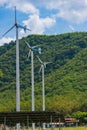 Clean power energy from windmills for electronic suffecient eonomy Royalty Free Stock Photo