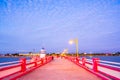 Prachuap Khiri Khan province, Thailand - December 30, 2017 : The tourist Watch the sunrise at Saran Vi Tee Bridge ao prachuab, B