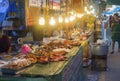 Prachuapkhirikhan,Thailand -July 27, 2016: traditional food shop at thai market walking street