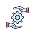 Color illustration icon for Practical, experience and role