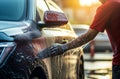 Practical Man car sponge self wash. Generate Ai