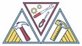 Practical Tools Arranged in a Triangular Frame, vector design Generative AI Royalty Free Stock Photo
