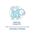 Practice etiquette blue concept icon Royalty Free Stock Photo