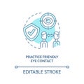 Practice friendly eye contact blue concept icon Royalty Free Stock Photo