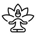 Practice lotus icon outline vector. Meditate pose