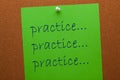 Practice Message On Cork Board Royalty Free Stock Photo
