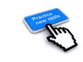 practice new skills button on white Royalty Free Stock Photo