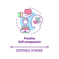 Practice self compassion concept icon