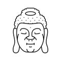 practice spiritual yoga relax line icon vector illustration