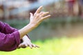 Practice of Tai Chi Chuan in outdoor Royalty Free Stock Photo