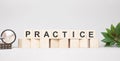 PRACTICE word made with wooden blocks concept Royalty Free Stock Photo