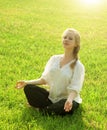 Practice yoga outdoors Royalty Free Stock Photo