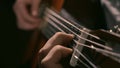 Practicing in playing guitar. Handsome young men playing guitar. Play the guitar. Hands playing guitar in diagonal Royalty Free Stock Photo