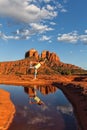 Practicing Yoga at Cathedral Rock Royalty Free Stock Photo