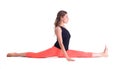 Practicing Yoga exercises / Monkey Pose - Hanumanasana