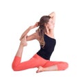 Practicing Yoga exercises / Royal Pigeon Pose - Eka Pada Rajakapotasana