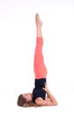 Practicing Yoga exercises / Shoulderstand - Sarvangasana - Viparita Karani