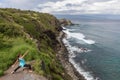 Practicing Yoga on the Maui Coast Royalty Free Stock Photo