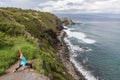 Practicing Yoga on the Maui Coast Royalty Free Stock Photo