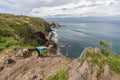 Practicing Yoga on the Maui Coast Royalty Free Stock Photo