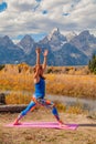 Practicing Yoga in the Tetons in Fall