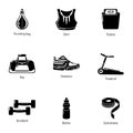 Practise icons set, simple style Royalty Free Stock Photo