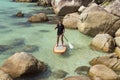 Practise paddle surf