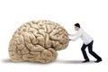 Practitioner pushing a brain Royalty Free Stock Photo