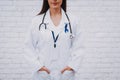 Practitioner with Stethoscope Profession Help. Royalty Free Stock Photo