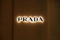 Prada logo at night