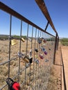 Prada Marfa Padlock Fence Royalty Free Stock Photo