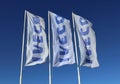 Iveco banner flags outside the local dealership. It is an Italian transport vehicle manufacturing company