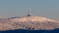Praded transmitter tower in Jeseniky, Czech Republic, in winter Royalty Free Stock Photo