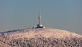 Praded transmitter tower in Jeseniky, Czech Republic, in winter Royalty Free Stock Photo