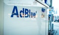 Prag, Czech Republic - December 28, 2022:  The AdBlue tank at OMV gas station. AdBlue is a diesel exhaust cleaning fluid for Royalty Free Stock Photo