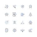 Pragmatism line icons collection. Practicality, Utilitarianism, Realism, Efficiency, Functionality, Approaches, Sensible