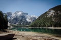 Pragser Wildsee in the Dolomites Royalty Free Stock Photo