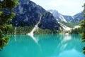 Pragser Wildsee in the Dolomites Italy