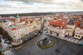 Prague, old town square, aerial view, Czech Republic, cloudy day Royalty Free Stock Photo